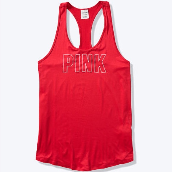 ❗️LAST💕VS PINK RED LOGO RACERBACK TANK TOP - Picture 4 of 10